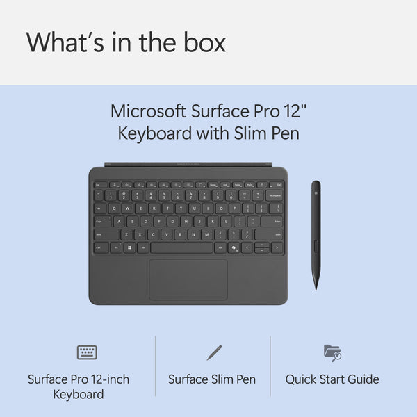 Microsoft Surface Pro Flex Keyboard with Slim Pen | Black | 2-in-1 Alcantara® Keyboard for Surface Pro Windows 11 Copilot+ PC