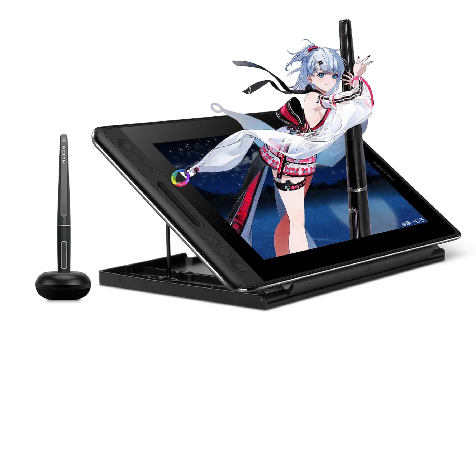 HUION Kamvas Pro 16(4K) UHD Graphic Tablet with Screen, 15.6-inch Monitor Full-Laminated Anti-Glare, Tilt Function 8192 Battery-Free Stylus PW517 for PC, Mac, Android