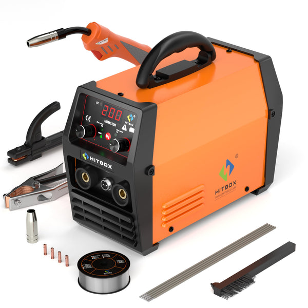 HITBOX 160A Stick Welder, 2 in 1 Lift TIG MMA ARC Welding Machine, 240V Portable Welder with Arc Force, Hot Start, Anti-Stick, LCD Digital Display, IGBT Inverter Welder for Home and Professional Use
