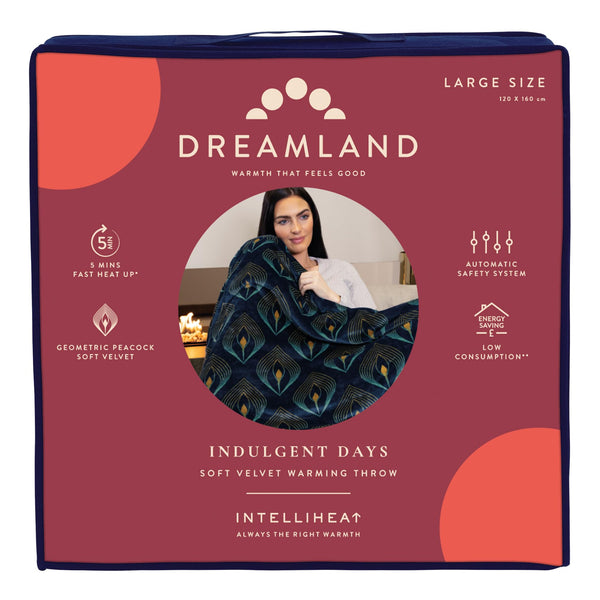 Dreamland Hygge Days Electric Blanket – Heated throw - Zebra, Luxury Faux Fur, 5-minute Fast heat up, 6 temperature settings, 1/3/9-hour auto timer, Electric throw, Machine Washable, 160x120cm