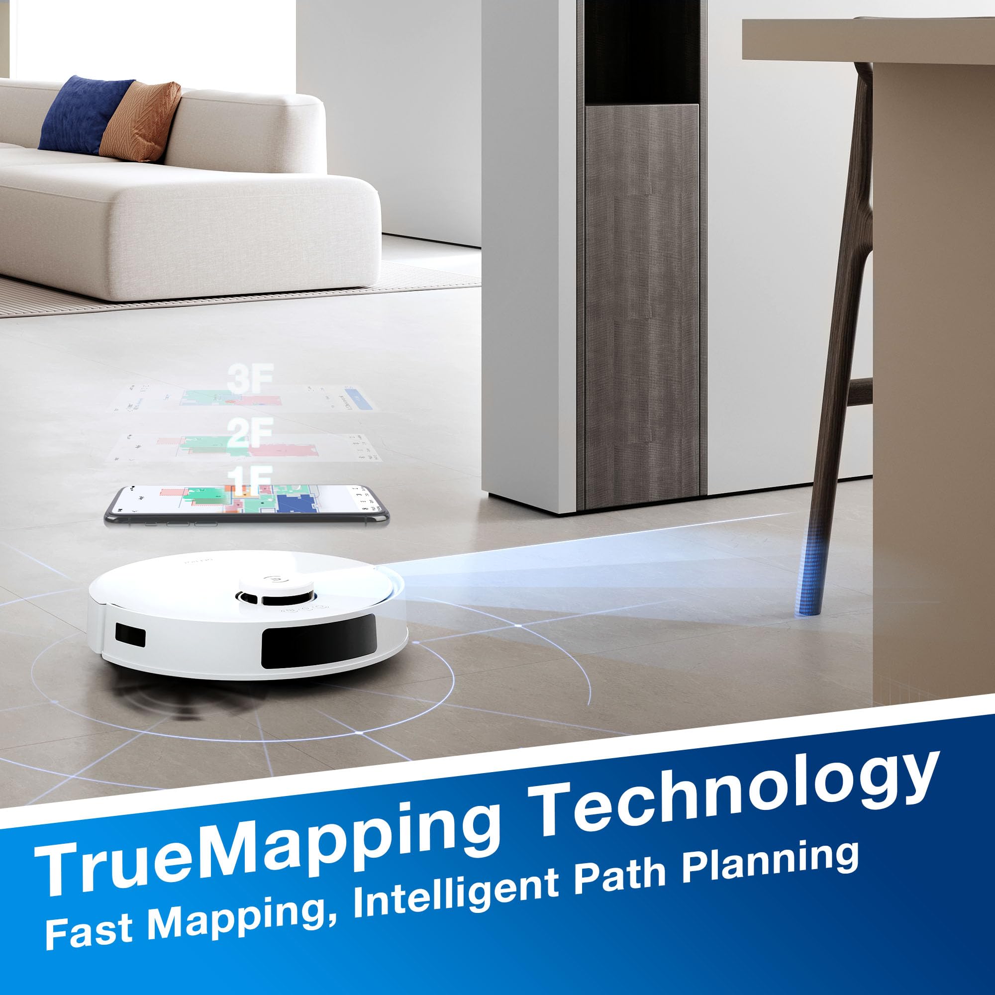 ECOVACS DEEBOT N20 PLUS Robot Vacuum Cleaner with Mop, 8000Pa Suction, ZeroTangle Technology, Bagless PureCyclone Self Empty Station, 300 Minutes Runtime