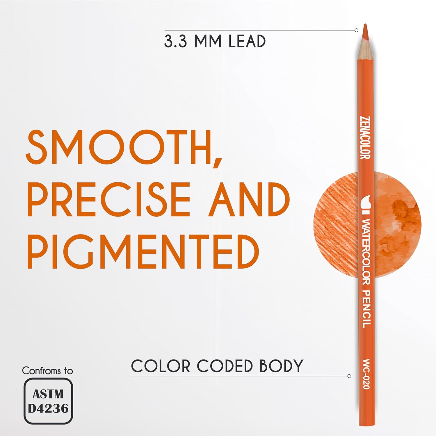 72 Professional Watercolour Pencils with a Brush in Metal Box - Set of 72 Unique Numbered Watercolor Pencils for Artists and Adult Coloring