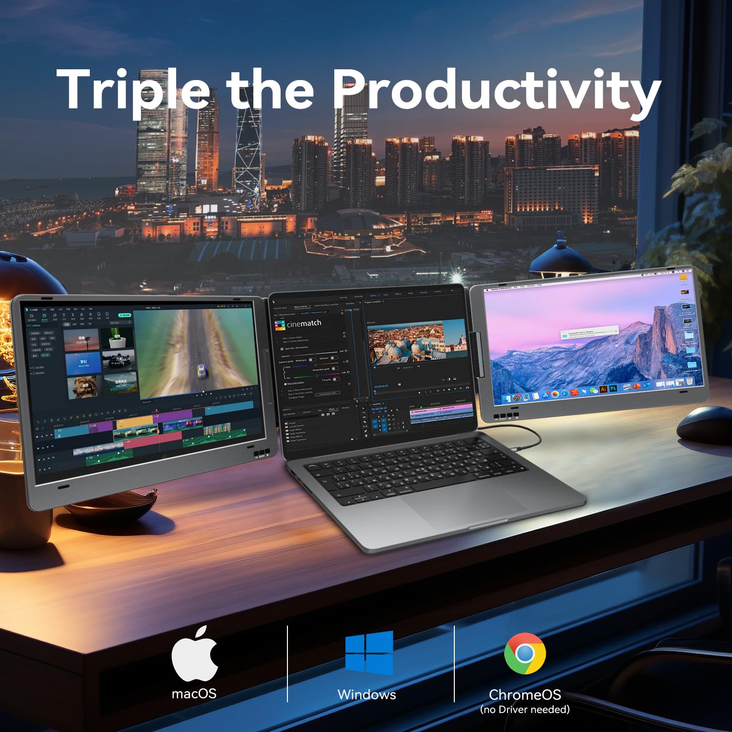 KPKUE Laptop Screen Extender, 14" 1080P FHD IPS Dual Portable Monitor for Laptop, Compatible with 11.6" -15.6" Laptops (Mac Windows Chrome)