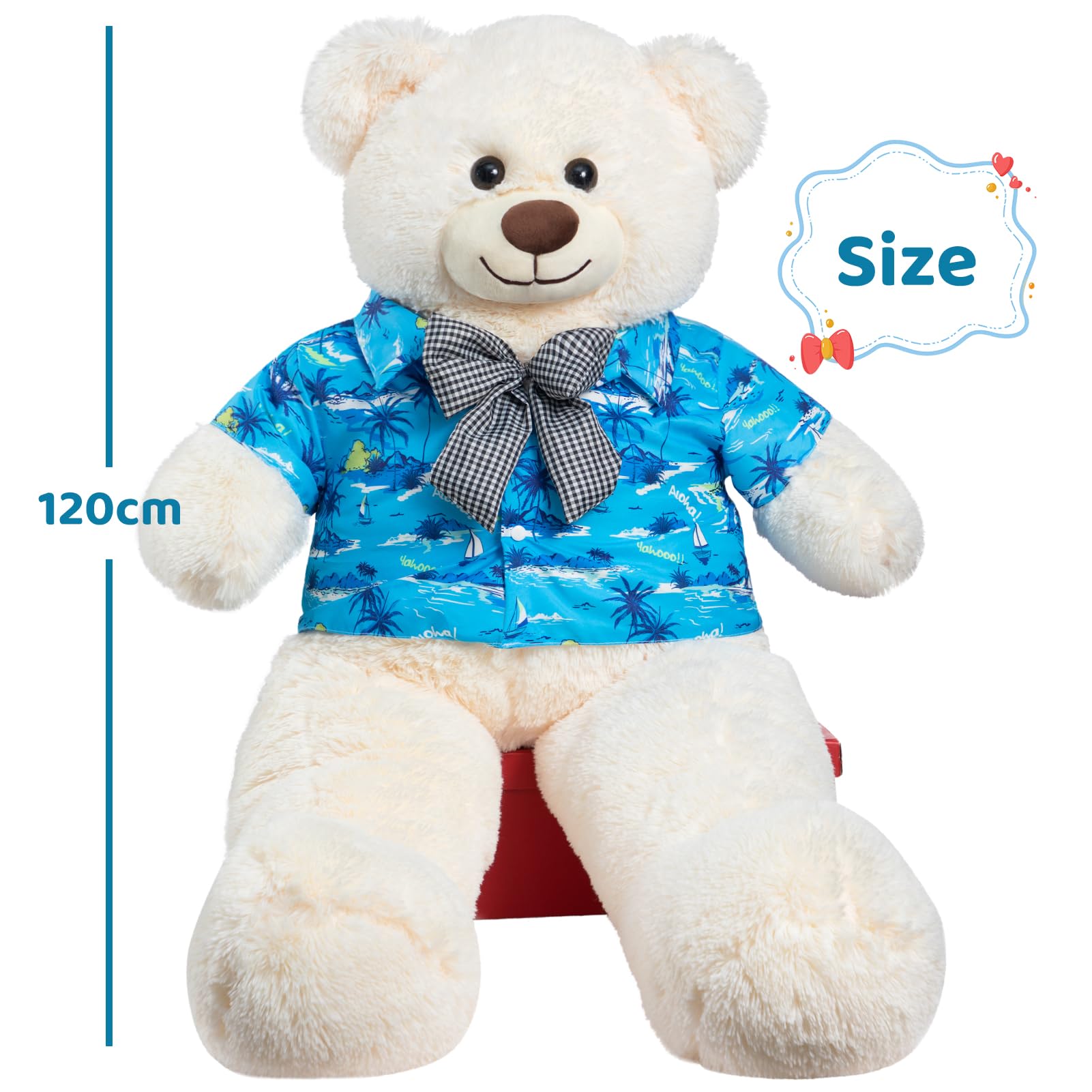 HollyHOME 150cm Giant Teddy Bear Stuffed Animal Large Soft Toys Plush Bear, Light Brown Age 3+