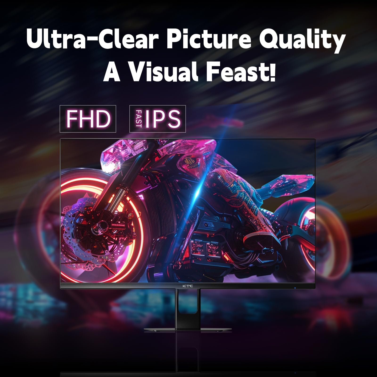 KTC Flat 32 Inch Monitor, QHD 1440P 2K@100Hz IPS Large Computer Monitor, Ultra Thin Bezels, Anti-Blue Light, HDR10, 103% sRGB, 86% DCI-P3, 350 Nits, 3ms MPRT, Adaptive Sync for Working and Gaming