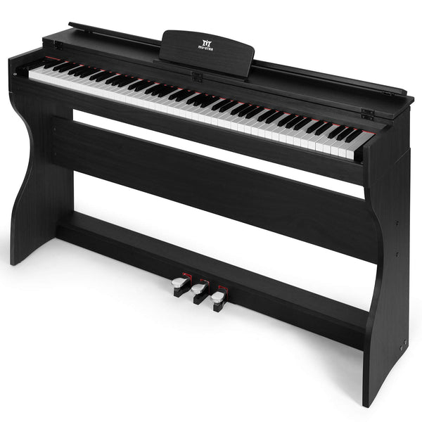 MUSTAR Digital Piano 88 Weighted Keys, Full Size 88 Key Piano Keyboard Semi Weighted, Home Electric Piano with Furniture Stand and Triple Pedal, Music Stand, USB MIDI, White