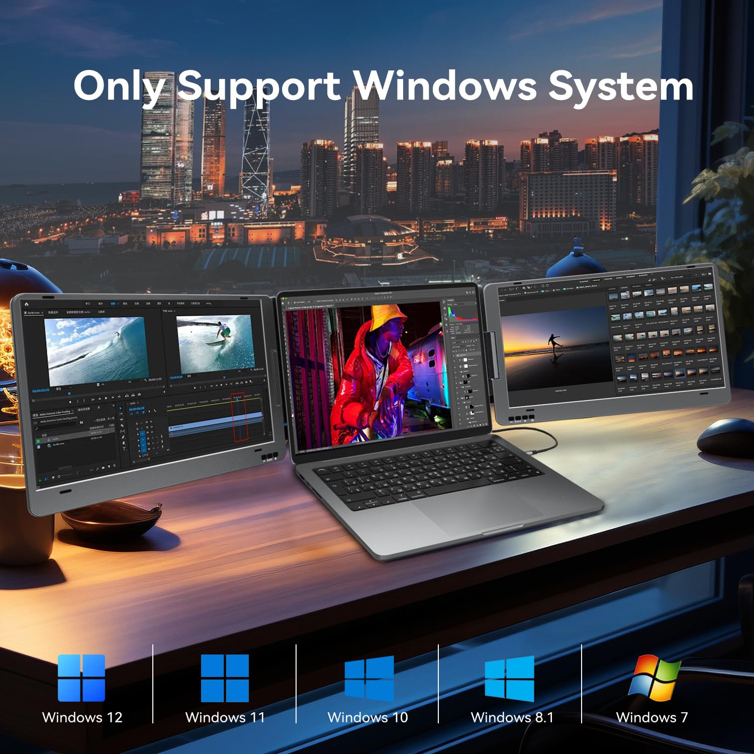 KPKUE Laptop Screen Extender, 14" 1080P FHD IPS Dual Portable Monitor for Laptop, Compatible with 11.6" -15.6" Laptops (Mac Windows Chrome)