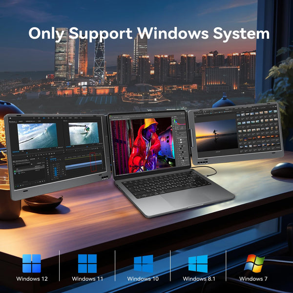 KPKUE Laptop Screen Extender, 14" 1080P FHD IPS Dual Portable Monitor for Laptop, Compatible with 11.6" -15.6" Laptops (Mac Windows Chrome)