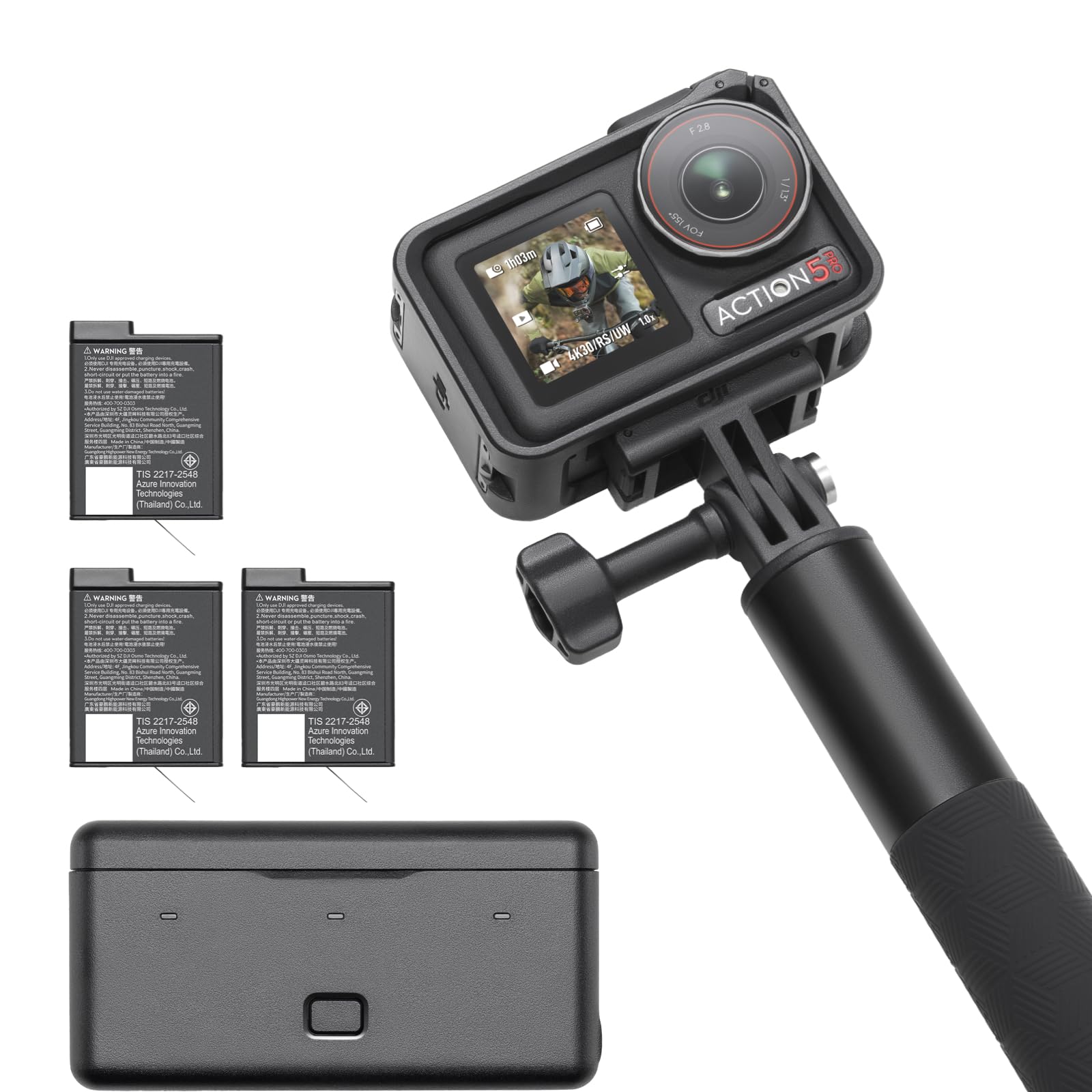 DJI Osmo Action 5 Pro Standard Combo, Waterproof Camera With 1/1.3" Sensor, 4K/120fps Video, Subject Tracking, Stabilization, Dual OLED Touchscreens, Action Camera 4K Ideal for Sports, Vlog