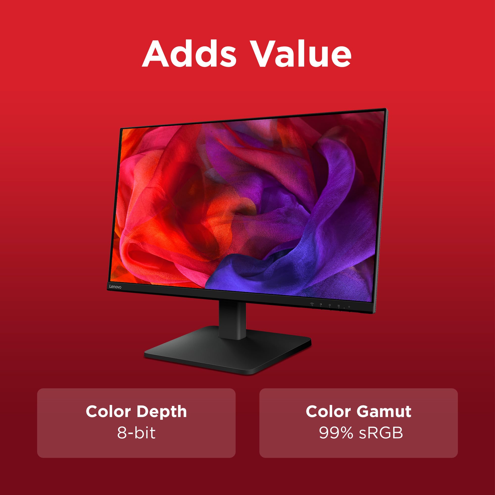 Lenovo L27i-4B 27 Inch PC Monitor | FHD, 1080p, 48-100Hz, IPS, 4ms, VGA and HDMI