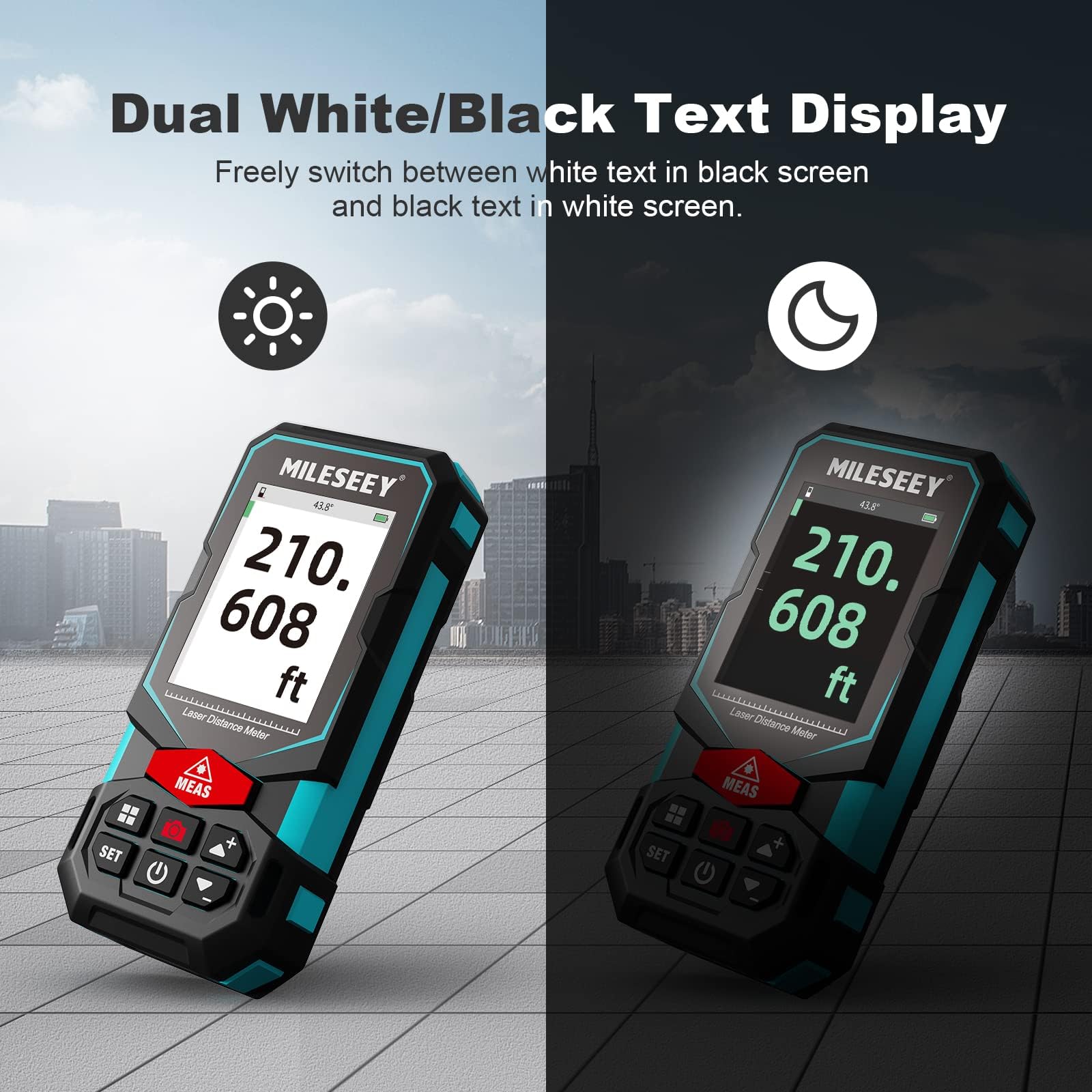 Outdoor Laser Measure, MiLESEEY 100M Laser Measure Device, Rechargeable Multifunctional Laser Measurement Tool with Pointfinder Camera, P2P Technology, Perfect for Long Range Measuring (App Version)