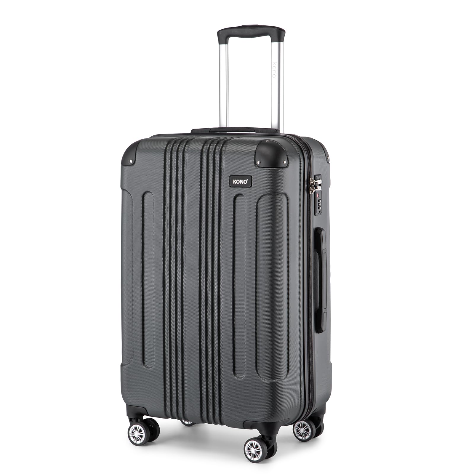 Kono 28 Inch Large Hard Shell Luggage Lightweight ABS 4 Wheels Spinner Business Trip Trolley Case Suitcase (Grey)