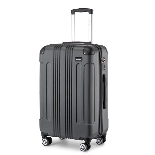 Kono 28 Inch Large Hard Shell Luggage Lightweight ABS 4 Wheels Spinner Business Trip Trolley Case Suitcase (Grey)