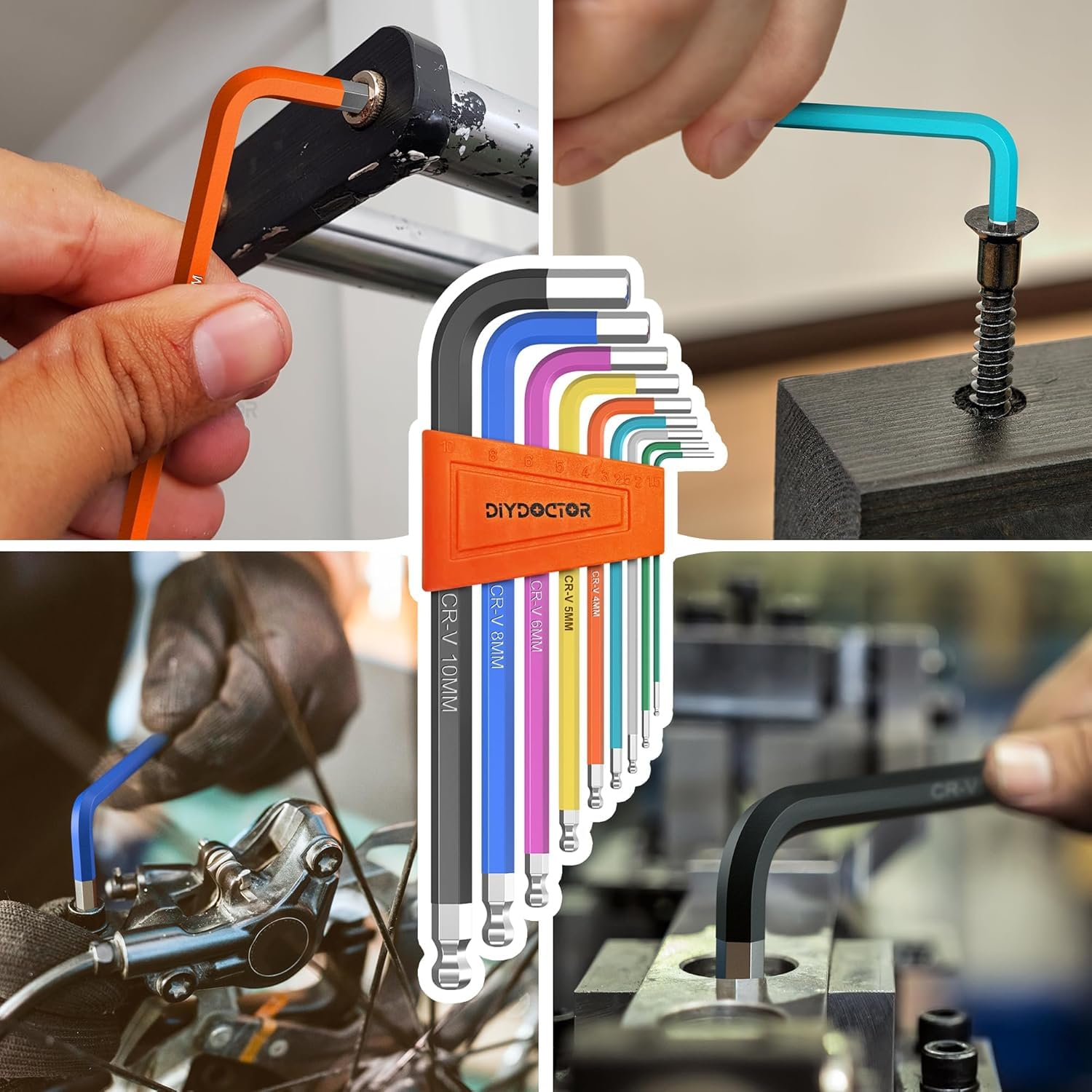 DIY Doctor Hex Key Set (9 Pieces) – Long Ball-End Allen Keys from 1.5mm to 10mm – Durable Hex Key Set