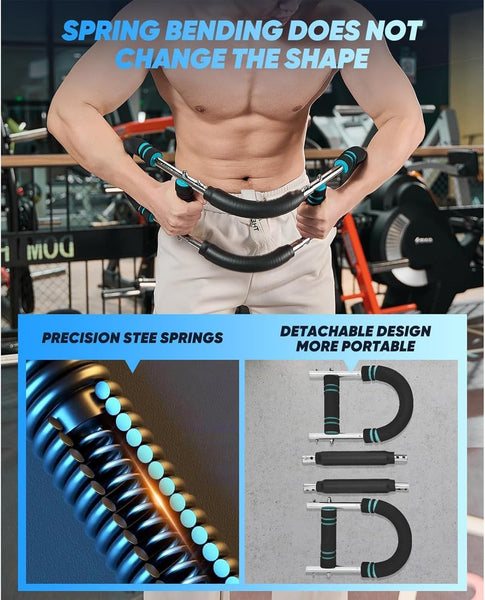 Twister Arm Trainer, 40-100lb Adjustable Forearm Strengthener, Twister Arm Exerciser Chest Workout, Adjustable Strength Trainer, Portable Power Twister Bar, Arm Fitness Exercise Equipment for Home