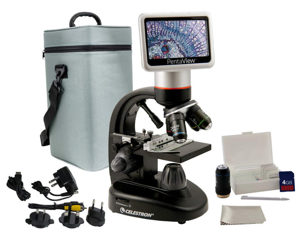 Celestron 44348 PentaView LCD Digital Microscope, 40x-60x Magnification, Black/Silver