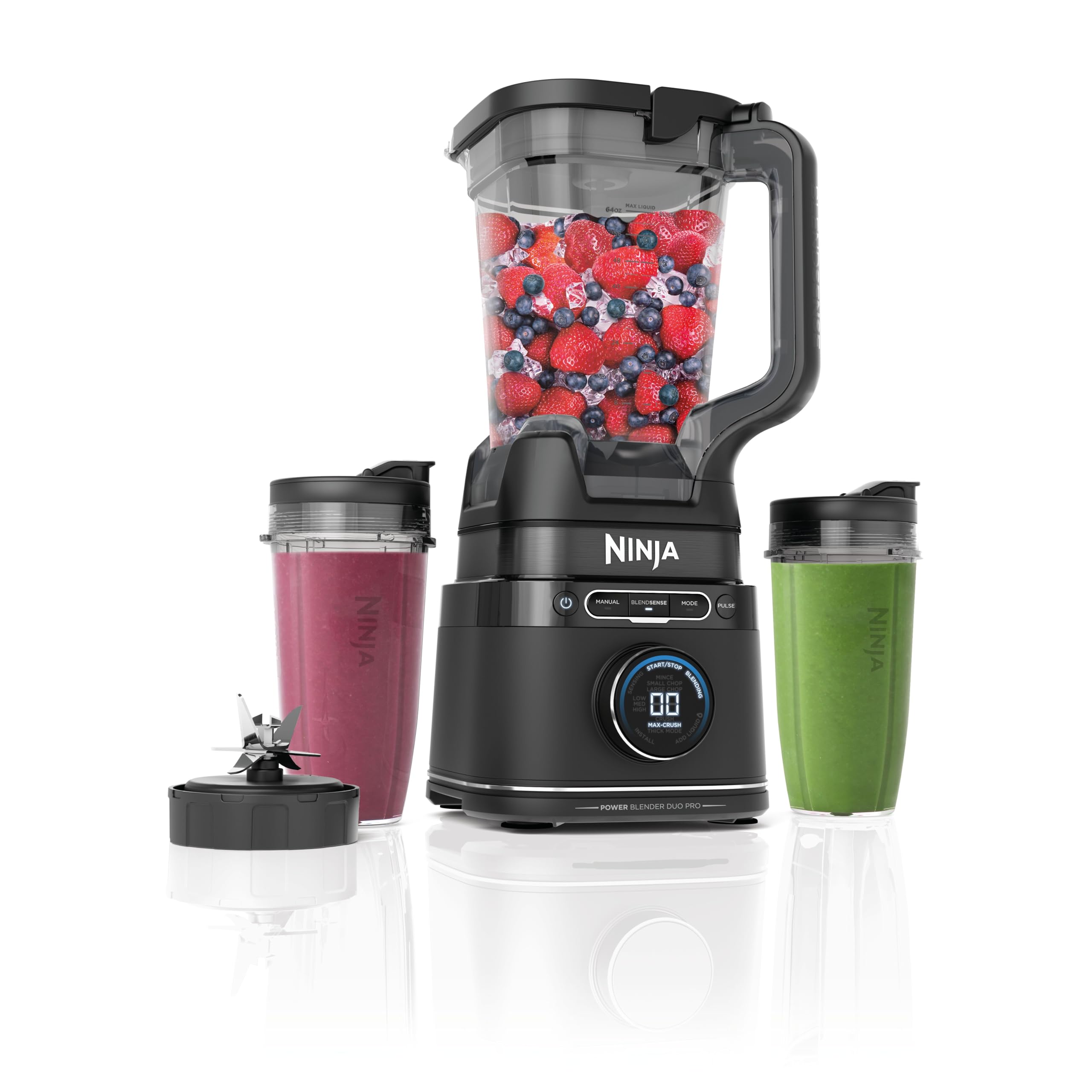 Ninja 2-in-1 Detect Power Blender Pro & Single Serve, 1200W Blender With Jug, & 2x Single Serve Cups, Blend Smoothies, Chop Vegetables & Mix Frozen Drinks, Black/Copper, TB301UKCP