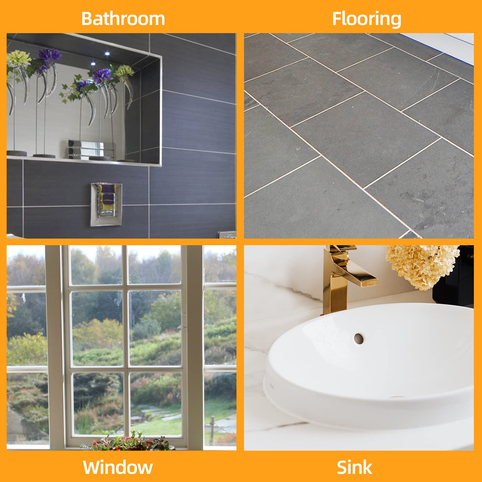 iLitLuk Drip-Free Caulking Gun Ratchet Rod Caulk Gun Applicator 15:1 Thrust Ratio Labor-Saving Lightweight Nylon Frame Cartridge Gun for 10oz/300ml Standard Caulk Tubes with Silicone Finishing Tools