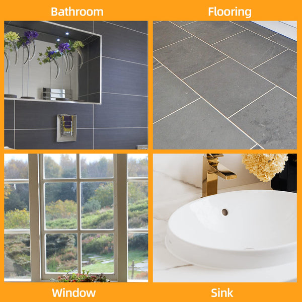 iLitLuk Drip-Free Caulking Gun Ratchet Rod Caulk Gun Applicator 15:1 Thrust Ratio Labor-Saving Lightweight Nylon Frame Cartridge Gun for 10oz/300ml Standard Caulk Tubes with Silicone Finishing Tools