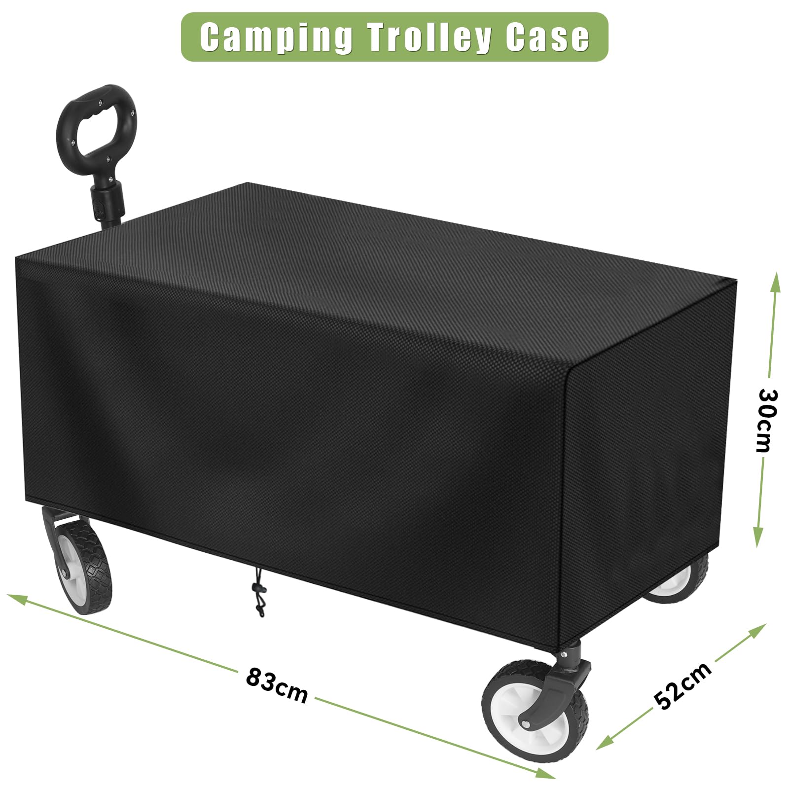 HOFTME Foldable Cart on Wheels, 220LBS/100kg Large Capacity, Folding Garden Trolley, Black