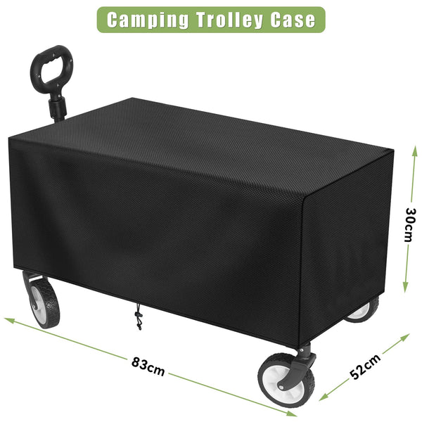 HOFTME Foldable Cart on Wheels, 220LBS/100kg Large Capacity, Folding Garden Trolley, Black