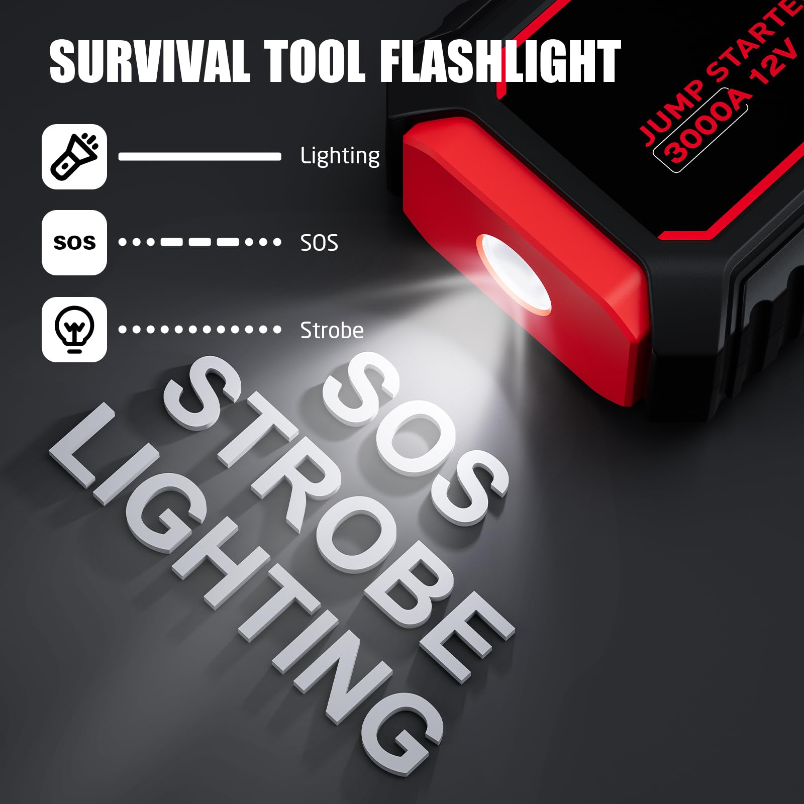 Povasee Jump Starter Power Pack, 2000A Car Battery Booster Jump Starter (up to 8L Gas or 6.5L Diesel) with 3" LCD Display, Car Starter with 2 USB Ports, Jump Leads and LED, Jump Pack for 12V Vehicles