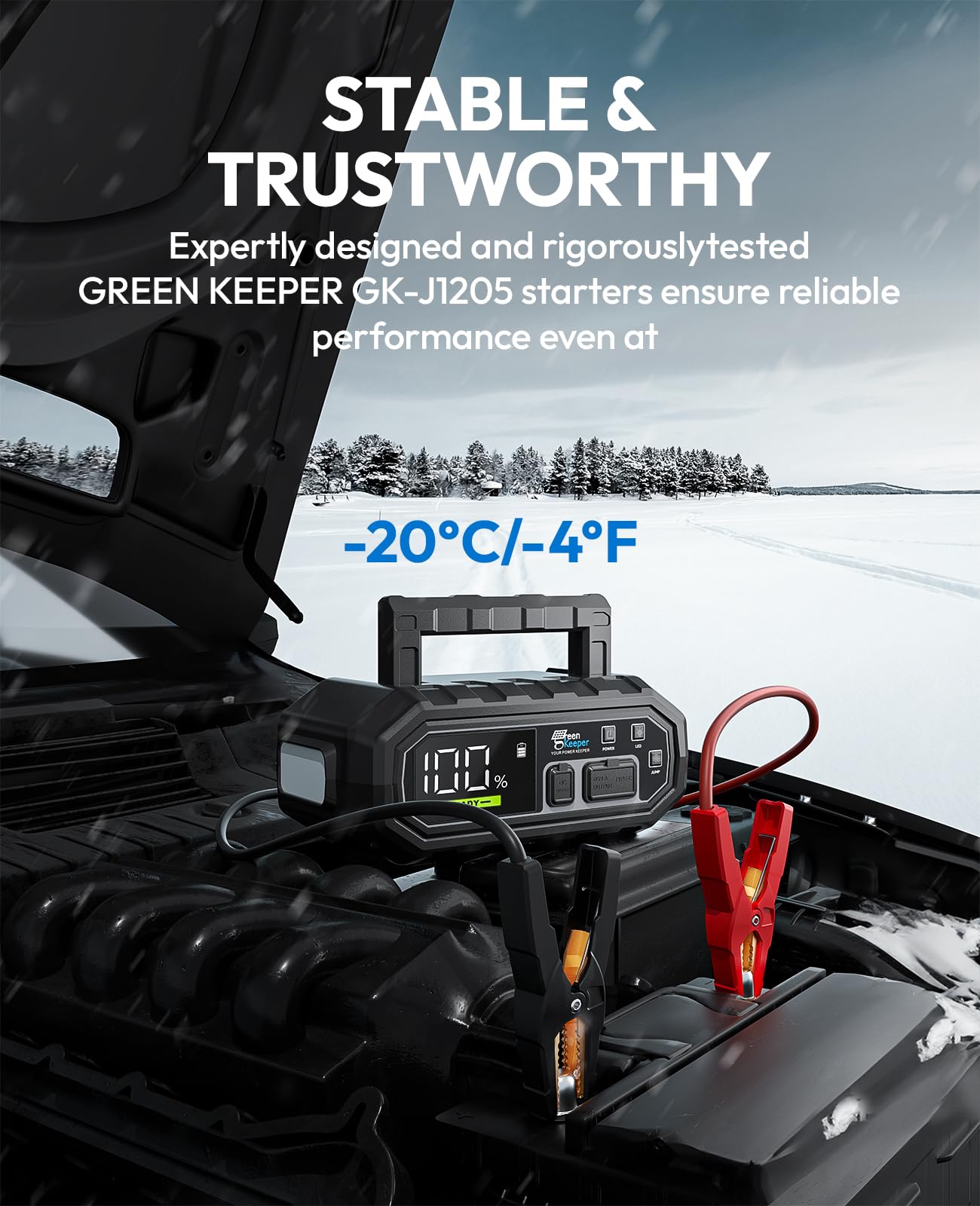 Jump Starter Power Pack Car Battery Starter 2000A 12V for 7.0L Gas & 6.5L Diesel with 12V/6A Output Extension Port, Portable Car Battery Booster 16000mAh Power Bank, High-Efficiency for All Weather