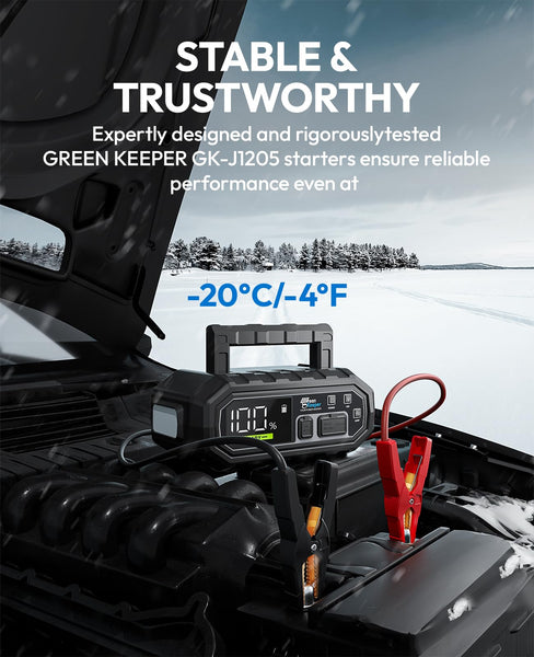 Jump Starter Power Pack Car Battery Starter 2000A 12V for 7.0L Gas & 6.5L Diesel with 12V/6A Output Extension Port, Portable Car Battery Booster 16000mAh Power Bank, High-Efficiency for All Weather