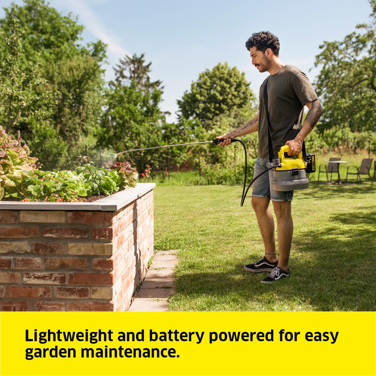 K?rcher 18 V Cordless Pressure Sprayer PSU 4-18, pressure: max. 3 bar, flow rate: 30 l/h, hose: 1.2 m, container: 4 l, telescopic lance: 45-75 cm,