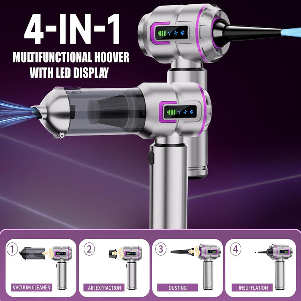 Lyiazsoy Car Vacuum Cleaner Cordless,22000PA High Power Mini Vacuum Cleaner,Rechargeable Handheld Vacuum Cordless,car hoovers for Pet Hair, Home, Office, Kitchen(Purple)