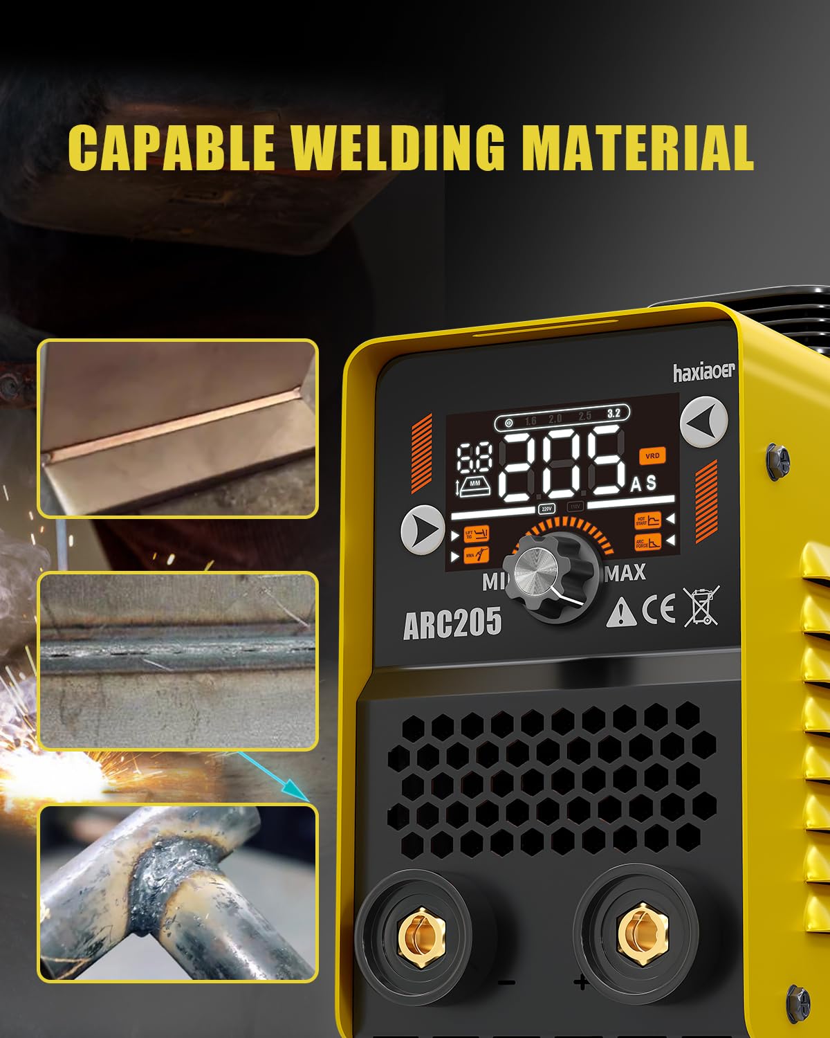 haxiaoer ARC Welder Machine 240V Full Kit - 140A 10 Welding Rods 2 in 1 MMA Lift TIG IGBT Stick Welder with Strap Digital Smart LCD Display Inverter Welding Machine Hot Start ARC Force VRD