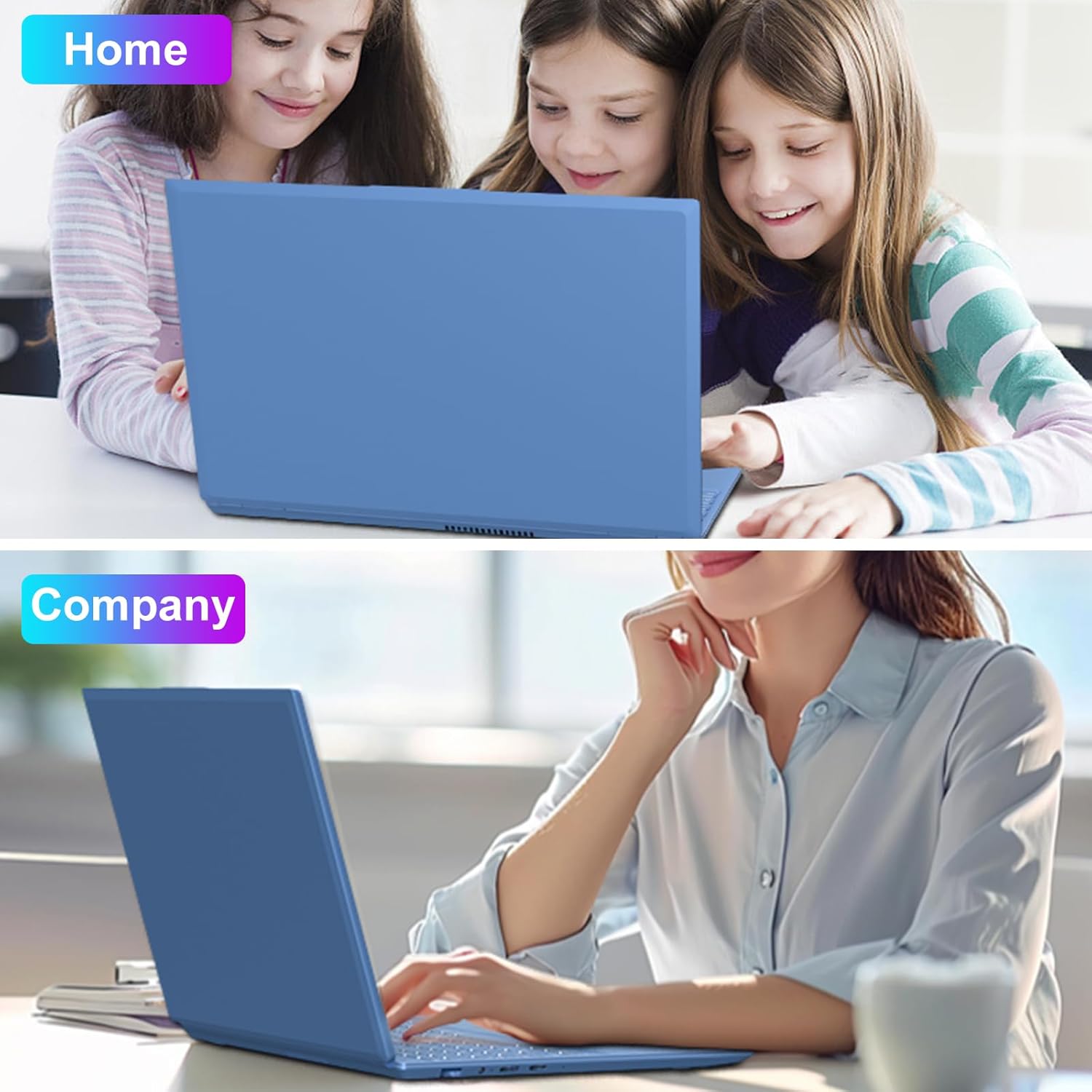 HUQPPQ 16 Inch Blue Laptop Celeron N5095 (Up to 2.9GHz) 12GB RAM 512GB SSD | 1TB Expandable | FHD 1920x1200, USB3.0, WiFi5 | WIN 11 Laptops for Students, School & Office - N600