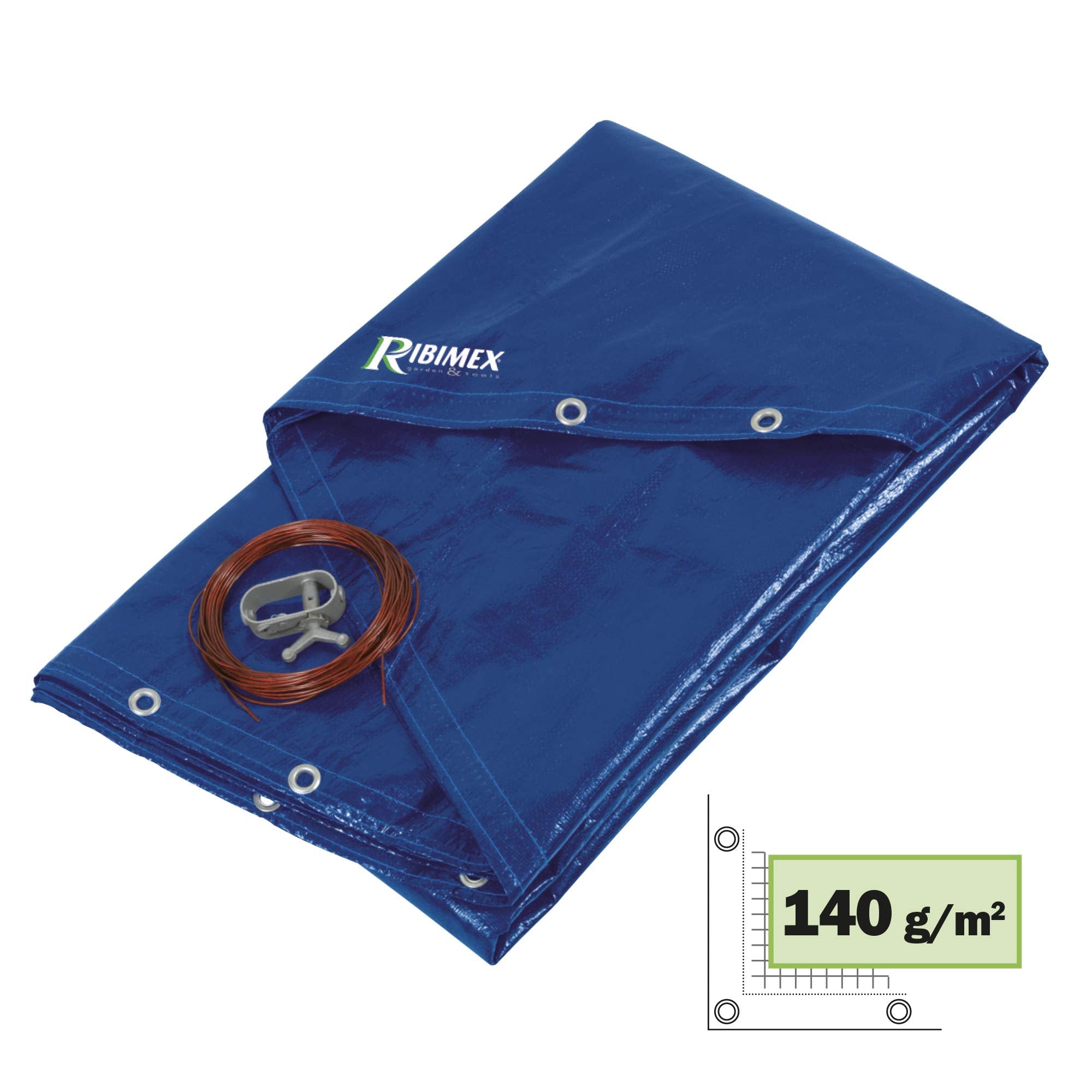 Ribimex PRBP140R52 Round Pool Tarp, Diameter 5.20 m, Blue