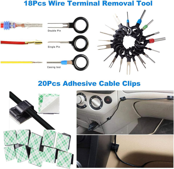 Uolor 342Pcs Trim Removal Tool Kit, Car Panel Door Audio Radio Stereo Removal Tools, Auto Push Pin Bumper Retainer Clip Set/Fastener Terminal Remover Tool/Car Upholstery Repair Pry Kit Auto Clip Plier