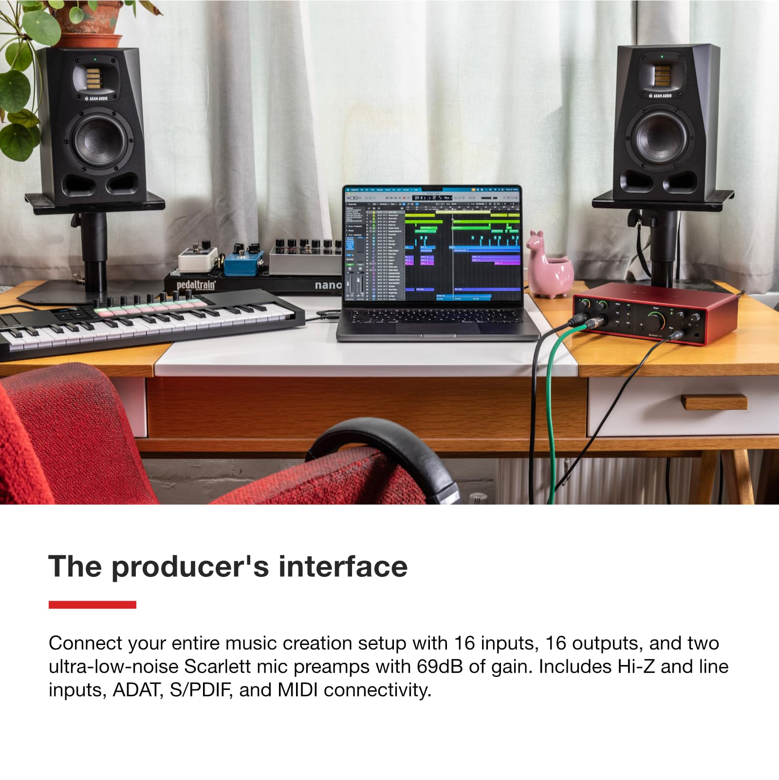 Focusrite Scarlett 2i2 4th Gen USB Audio Interface for Recording, Songwriting, Streaming and Podcasting — High-Fidelity, Studio Quality Recording, and All the Software You Need to Record