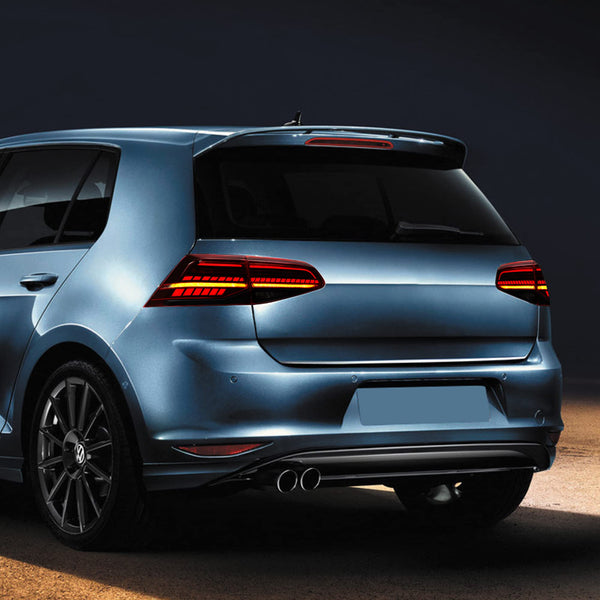 VLAND LED Rear Lights compatible with Golf MK7 Golf MK7.5 Hatchback 2012-2020 [Not fit MK7.5 GTI & R], w/Sequential indicator, Driver & Passenger Side - Red