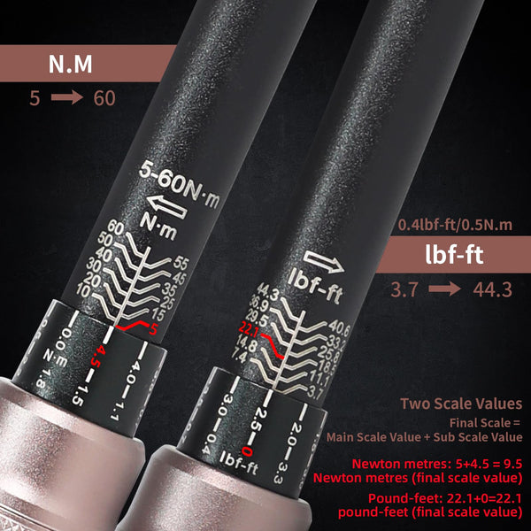 Torque Wrench 1/4 Bike Torque Wrench 1-25nm Torque Wrench Set 63ps with 100mm Extension bar and Socket