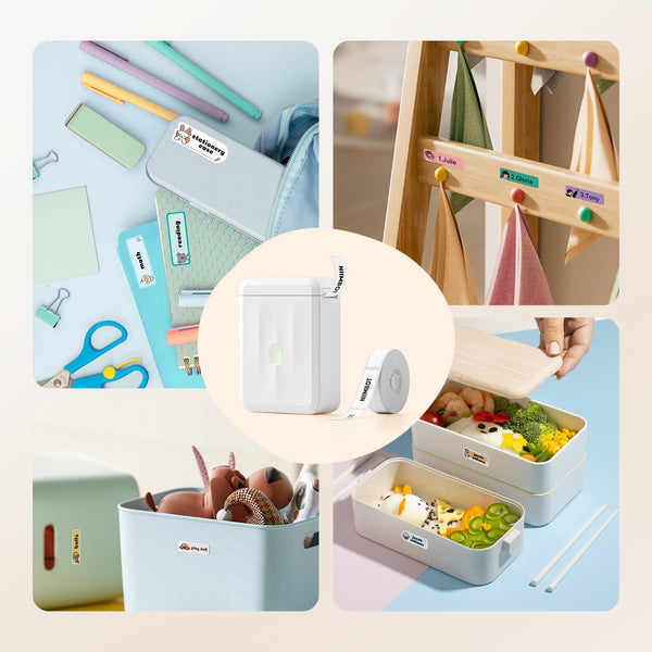 NIIMBOT Label Maker Machine, D110 Upgraded Version Sticker Printer Maker with 1 Roll White Starter Label Paper, Thermal Label Printer for School Office Home Organization