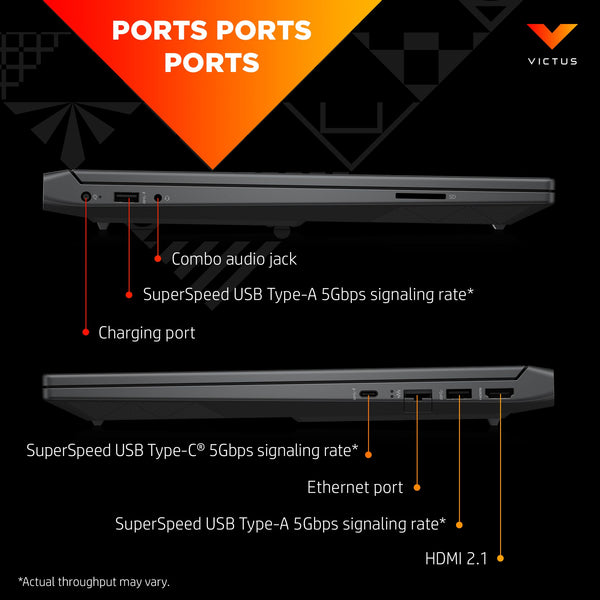 HP Victus 15.6" Gaming Laptop, AMD Ryzen 5-8645HS, 8 GB RAM, 512 GB SSD, NVIDIA GeForce RTX 2050 Graphics, FHD IPS Display, Up to 6 hrs 15 battery, Win 11, Mica Silver, 15-fb2002sa