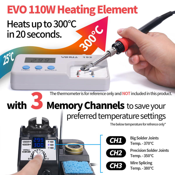 YIHUA 926LED IV 60W Digital Soldering Iron Station Kit w Temperature Stabilization for Soldering & Desoldering w Helping Hands 5 Soldering Iron Tips Lead-Free Solder Solder Sucker UK Plug (Silver)