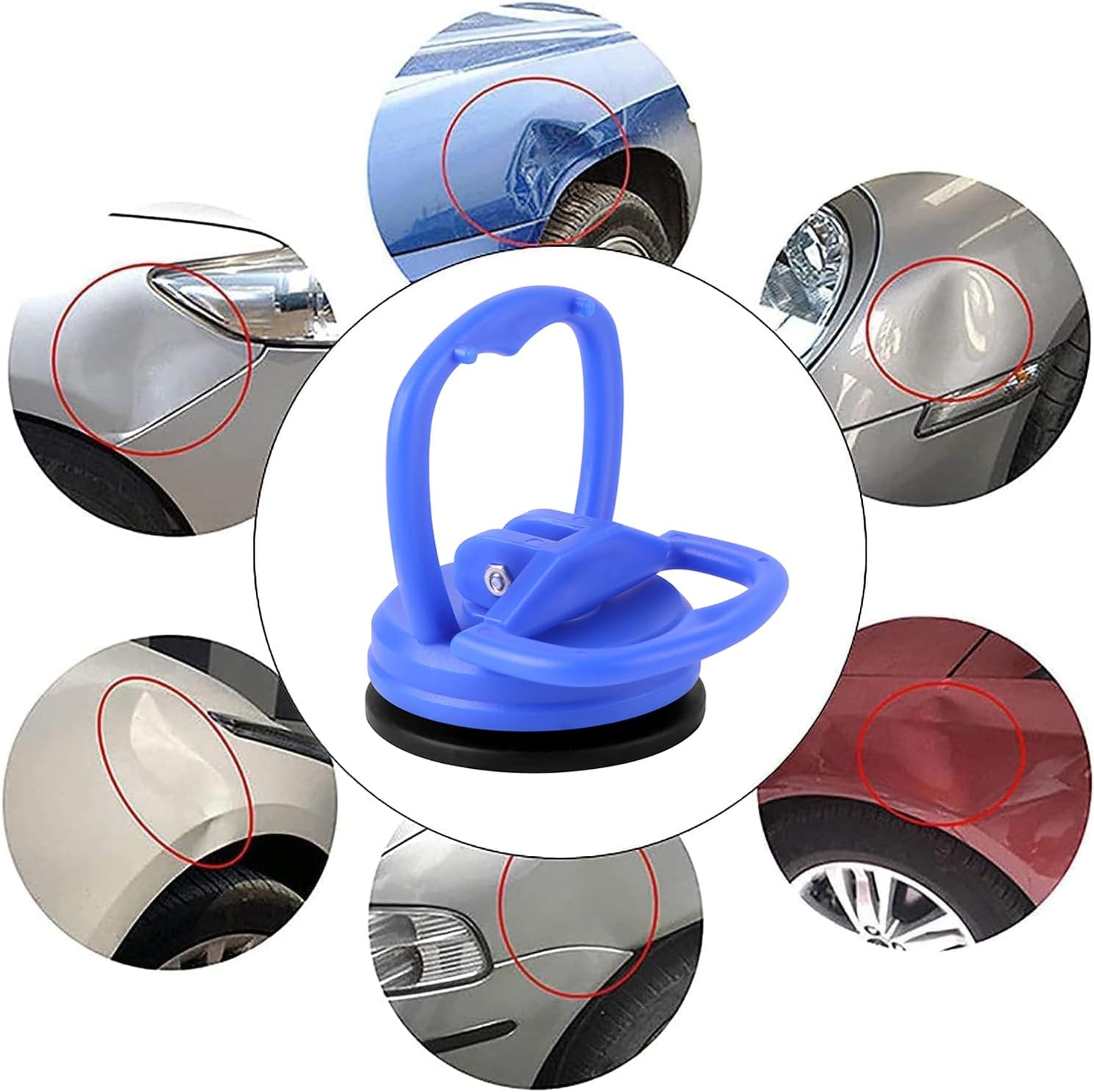 PDR TOOLS 59PCS Dent Puller Kit, Paintless Dent Repair Kit with Adjustable Width Dent Lifter & 100W Glue gun Hail Damage Dent Repair Kit for Auto Dent Removal, Small Hail Damage, Door Ding