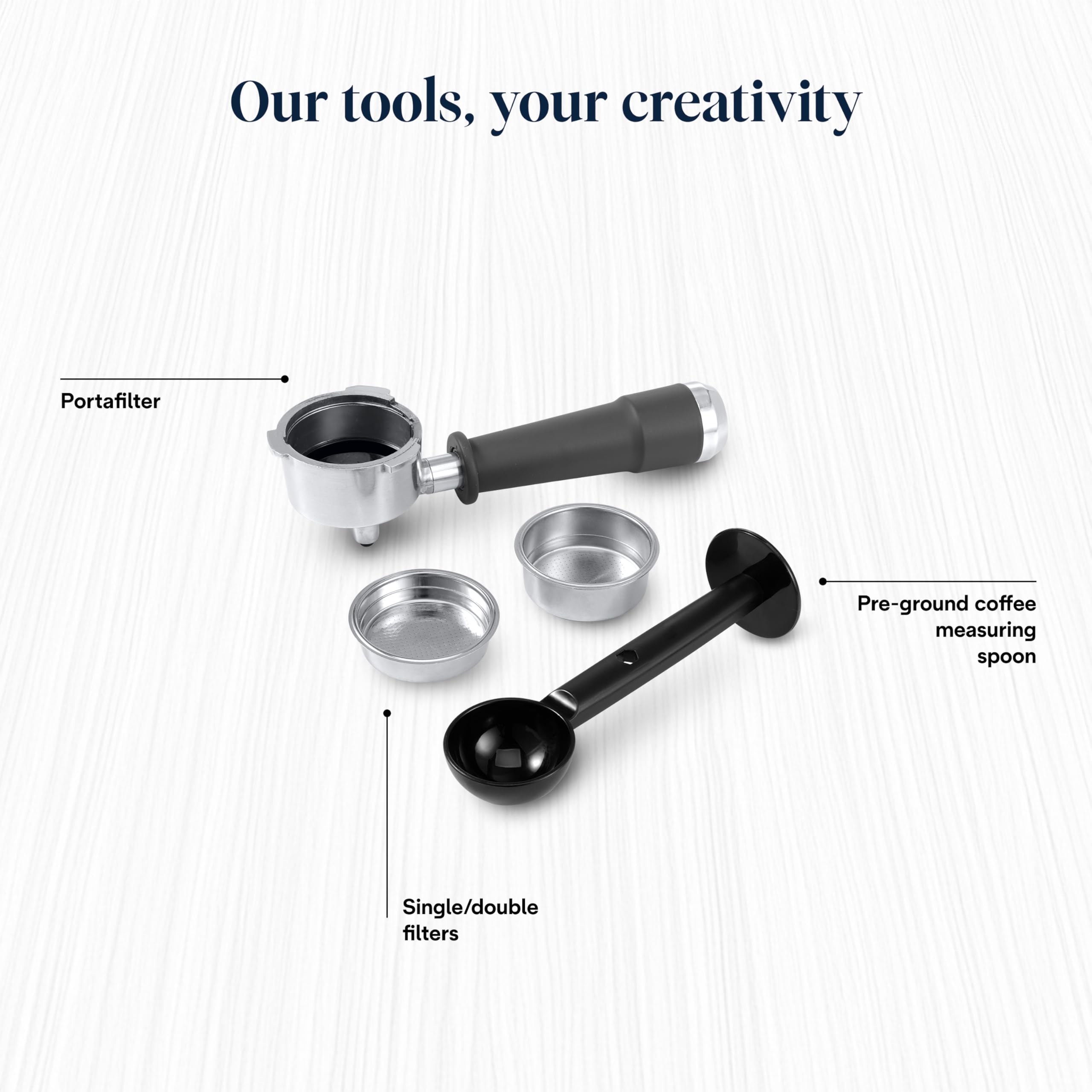 De'Longhi Manual Coffee Machine Stilosa EC260.CR, 15 Bar Pressure, Cappuccino System, Automatic Switch-Off, Compatible with ESE pods, 2 Level Tray, Capacity 1L Cream