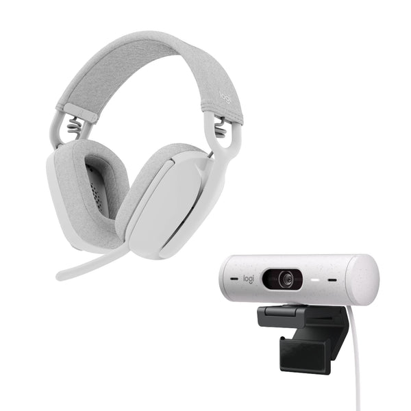 Logitech Brio 500 Full HD Webcam with Auto Light Correction, show Mode, Dual Noise Reduction Mics, Webcam Privacy Cover, Works with Microsoft Teams, Google Meet, Zoom, USB-C Cable, Streaming - White