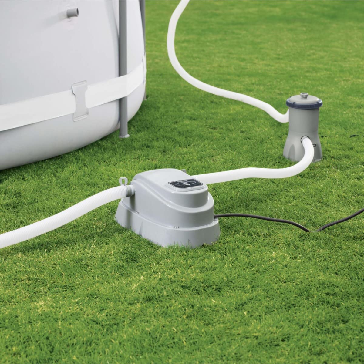 Bestway Pool Heater for Above Ground Pools, Suitable for 15ft Swimming Pools, Grey