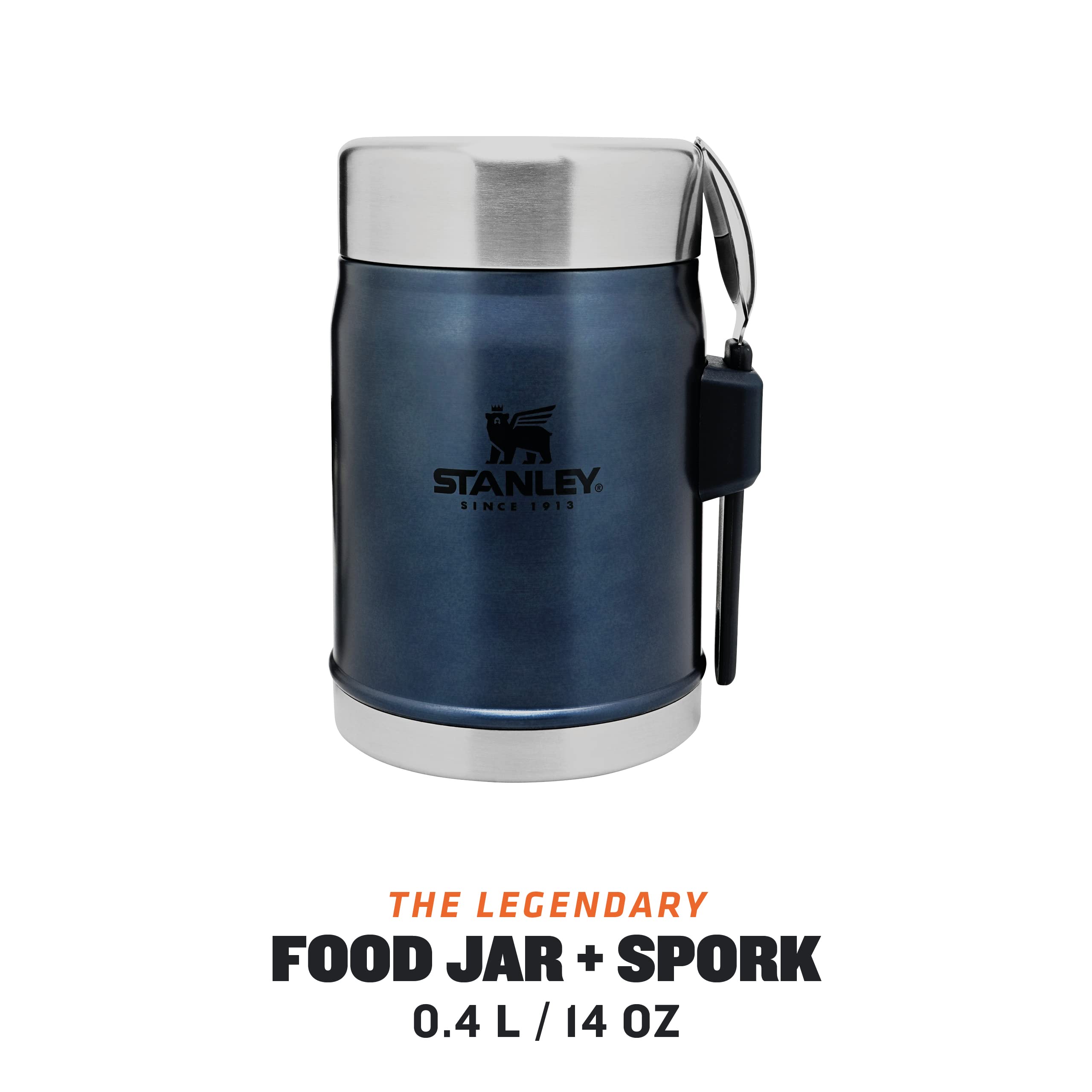 Stanley Classic Legendary Food Jar 0.4L With Spork - Keeps Cold For 7 Hours - BPA-Free Stainless Steel Soup Flask - Leakproof - Dishwasher Safe - Rose Quartz
