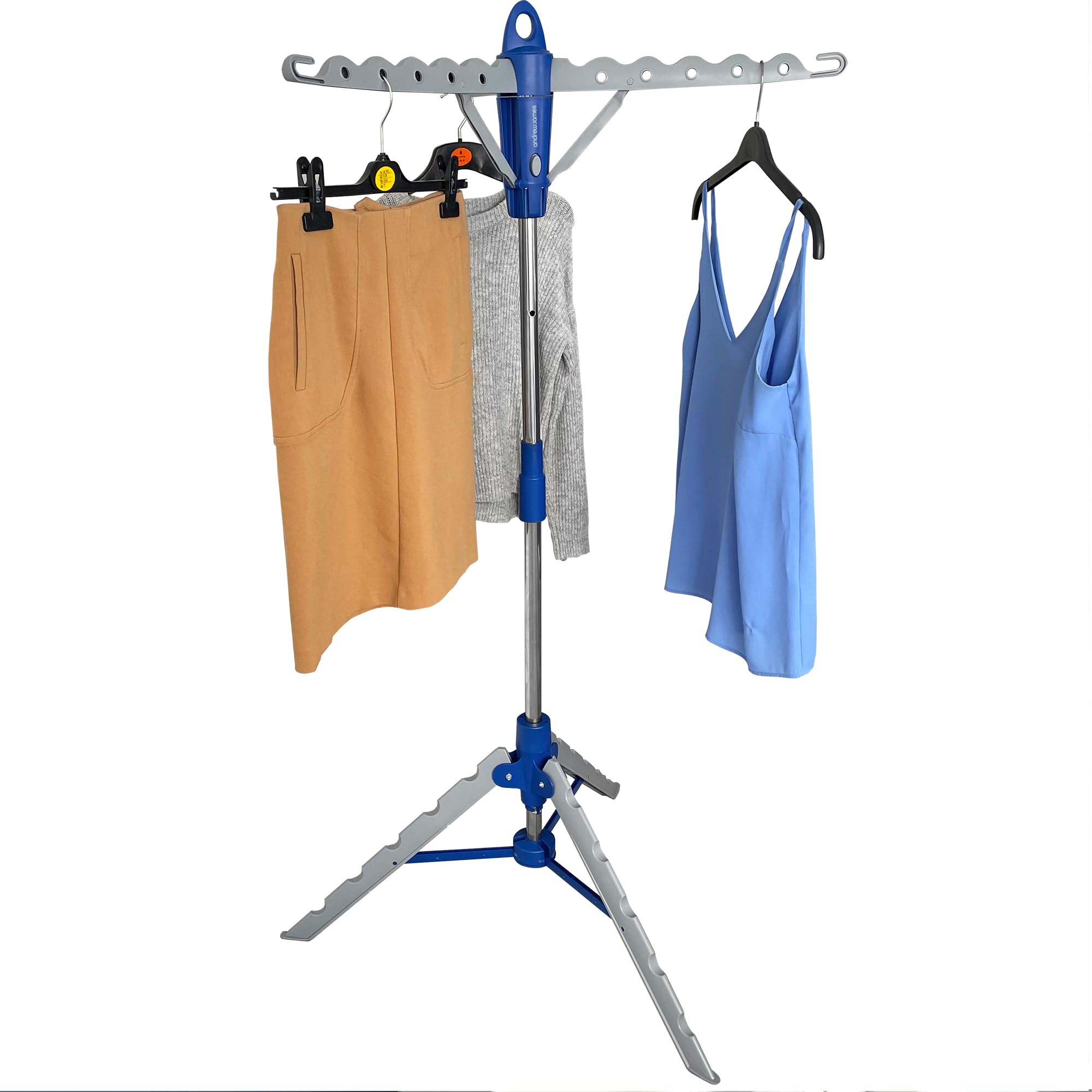Andrew James Clothes Rail Airer Drier | Adjustable Portable Clothes Horse Tripod Design | Folds Flat for Storage Easy Setup | Great for Indoor Outdoor