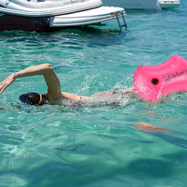 WholeFire 20L Swim Buoy Waterproof Inflatable Dry Bag Swim Safety Float for Water Sports, Open Water Swimmers, Triathletes, Kayakers and Snorkelers