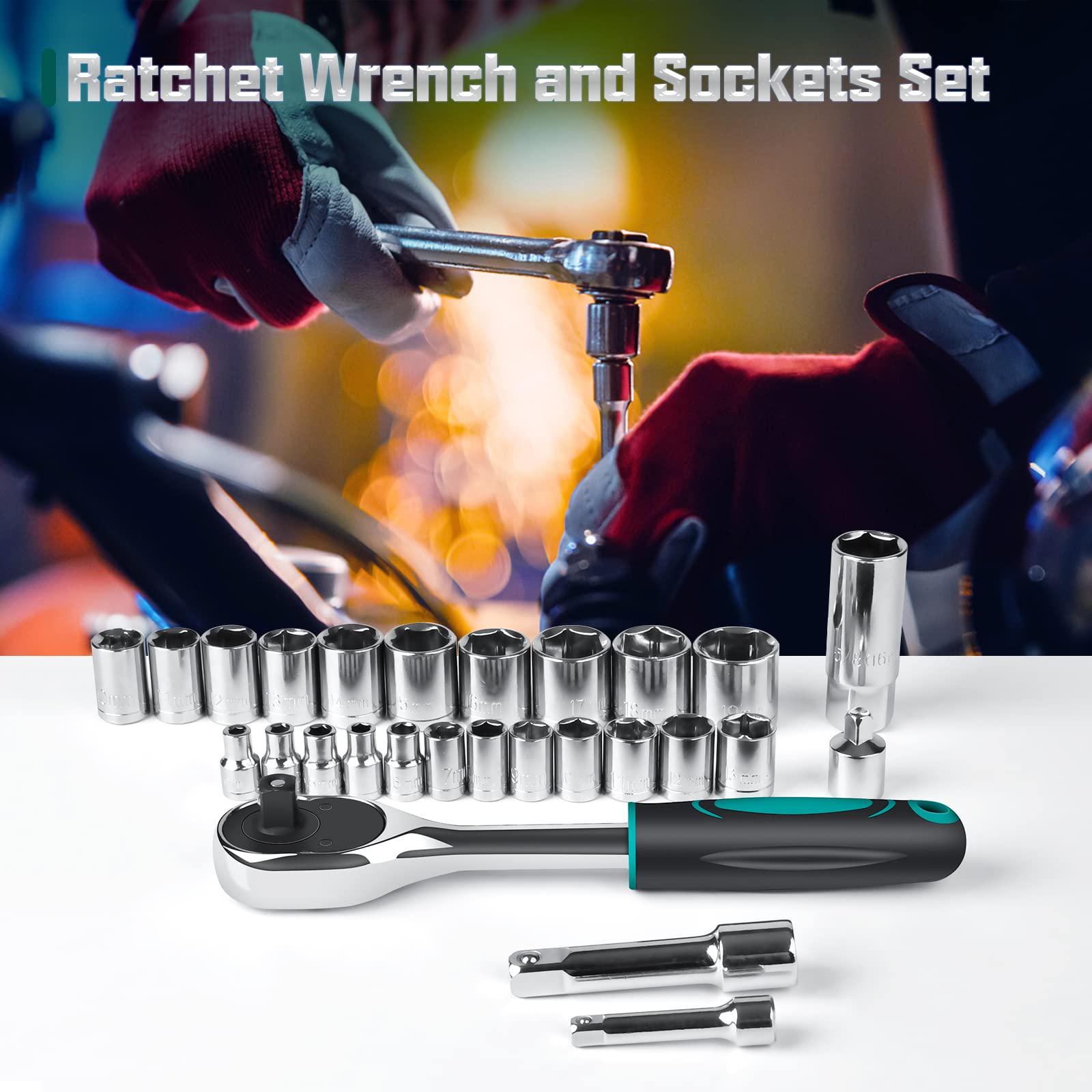 Sundpey Home Tool Kit 300-Pcs - Household Auto Repair Tool Set - Complete General Hand Tool Kits for Handyman & Precision Screwdriver Set & Wire Stripper & Metric Hex Key & Tool box Case for Men Women