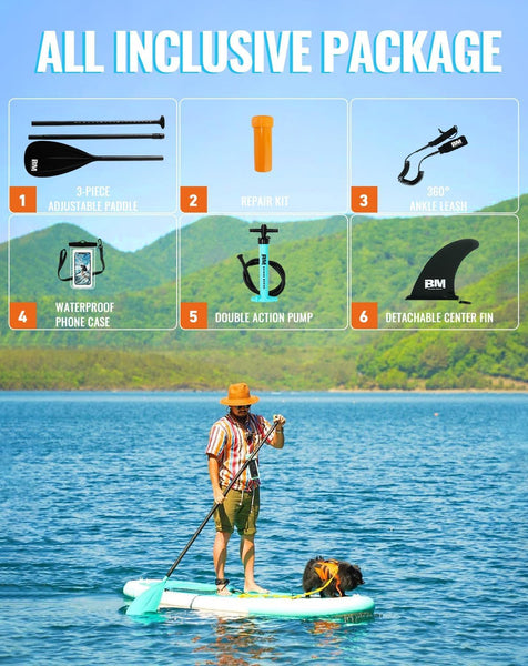 BEYOND MARINA Paddle Board, Inflatable Stand Up paddle boards for adults & Youth, Featherlight sup Board with Premium ISUP Board Accessories, 10'6''x32''x6'',