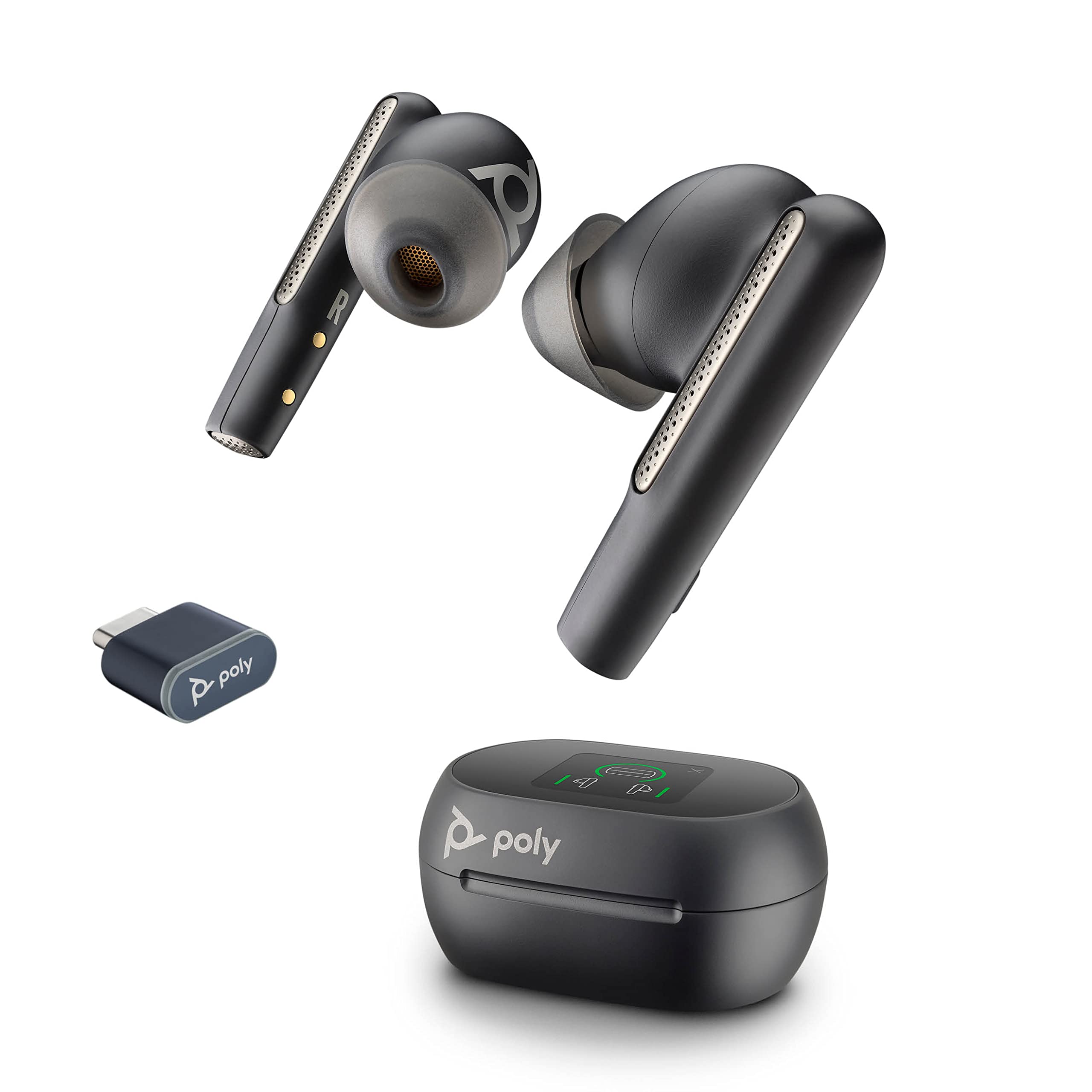Poly Voyager Free 60+ UC true wireless earbuds (Plantronics) – Noise-canceling mics for clear calls – ANC – Smart charge case w/touch controls–Compatible w/iPhone, Android, PC/Mac, Zoom, Teams